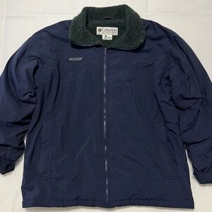 Columbia Nylon Insulated Wind Breaker Jacket Men's Sportswear Size Large Blue